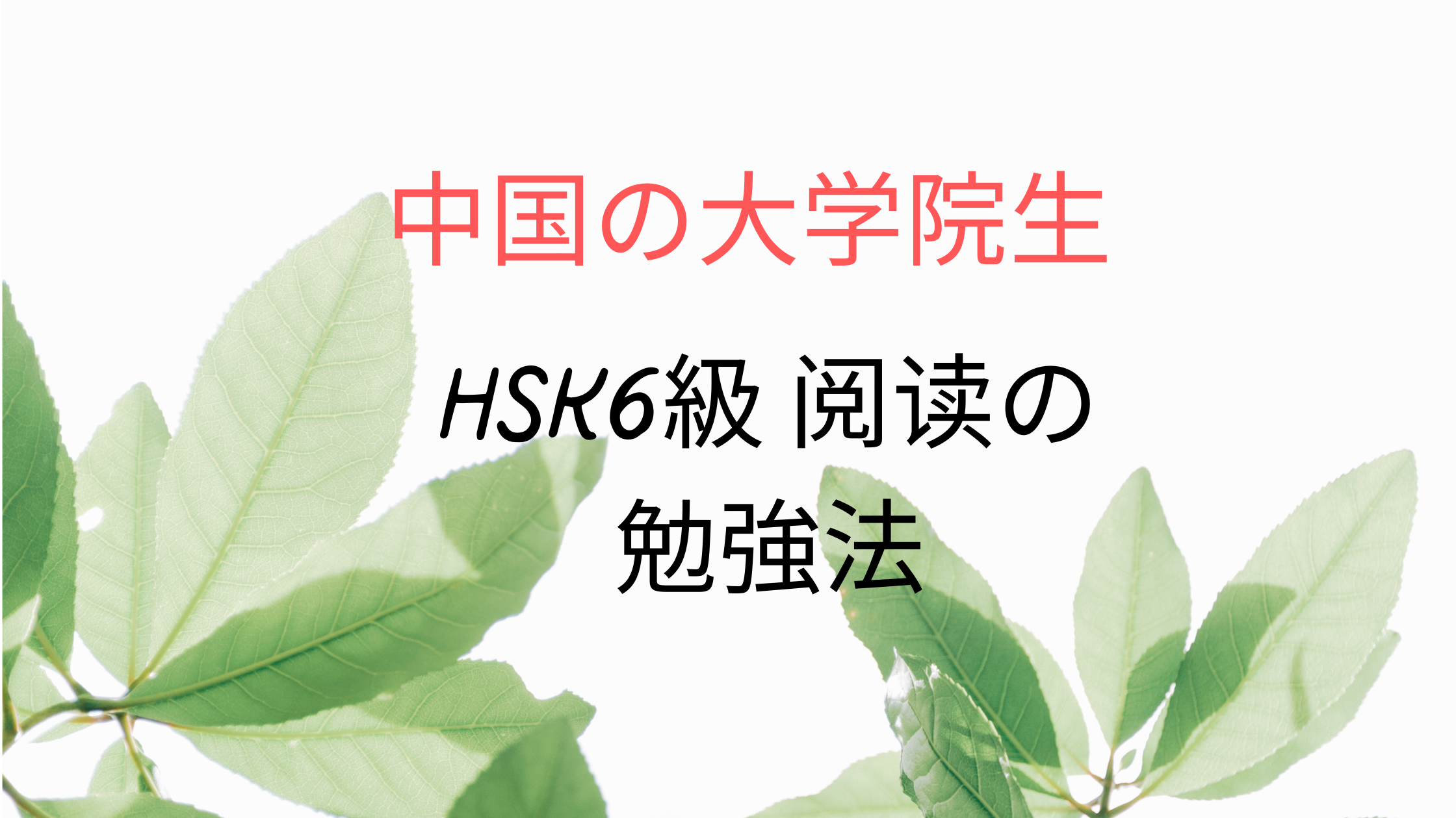 HSK6級読解部分 中国大学院生流勉強法！